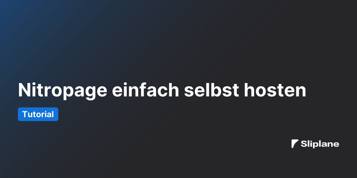 Nitropage einfach selbst hosten